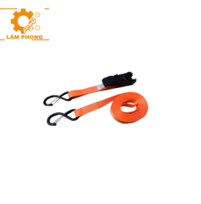 Dây Chằng Hàng Tăng Đơ Cán Nhựa Bản  25mm Tải 650kg Móc S Chống Tháo